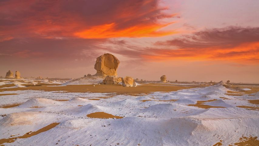 白沙漠中的岩石，埃及
