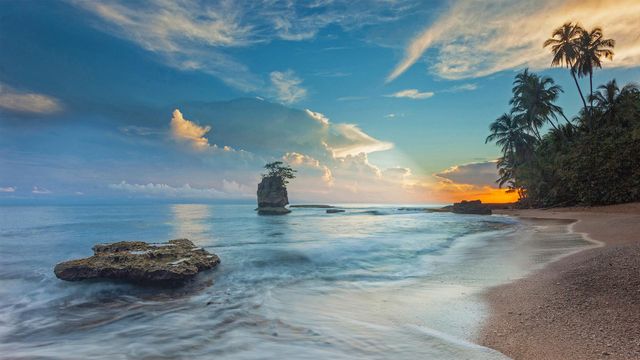 The shoreline of Cahuita National Park in Costa Rica