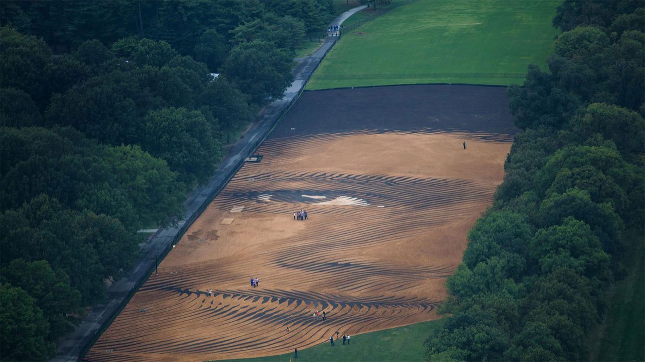 'Out of Many, One,' an artwork by Jorge Rodríguez-Gerada on the National Mall in Washington, DC