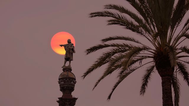 Monumento a Colón en la Rambla, Barcelona, España