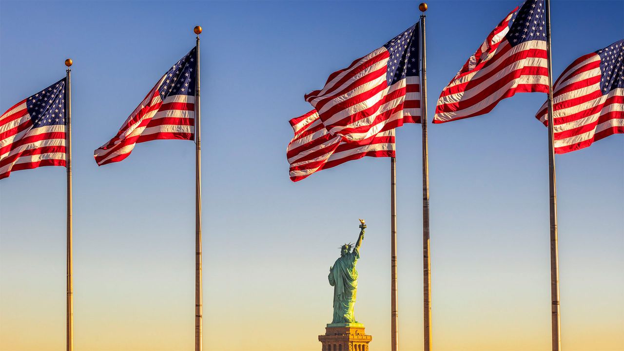 US Flag Plaza at Liberty State Park in Jersey City, New Jersey
