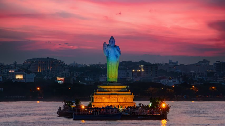 Buddha Statue, Hussain Sagar, Hyderabad, Telangana