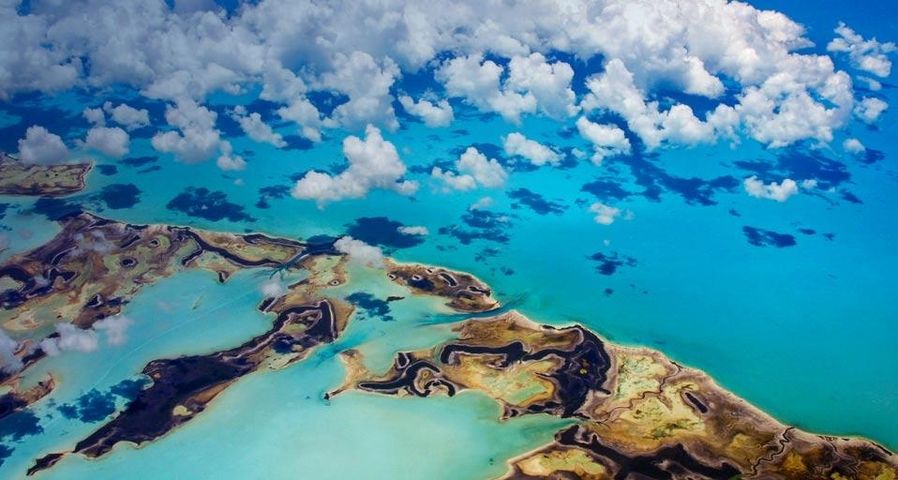 Aerial view of the Bahama Banks, Bahamas