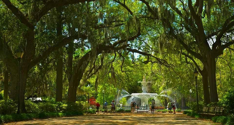 Forsyth Park Fountain in Savannah, Georgia, U.S.A.