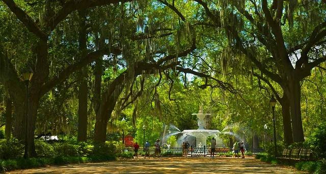 Forsyth Park Fountain in Savannah, Georgia, U.S.A.