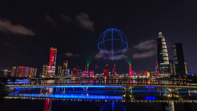 Drones light up the sky over Shenzhen, China