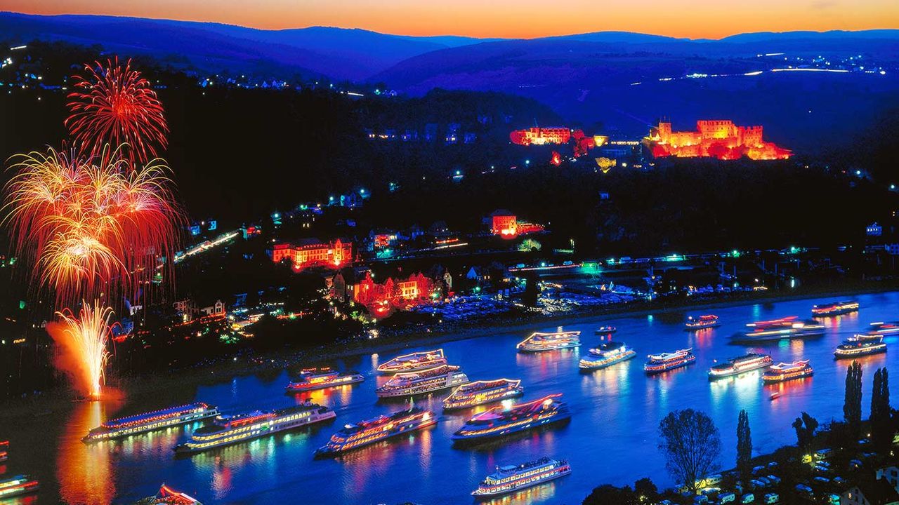 Rhein in Flammen, Sankt Goar, Rheinland-Pfalz, Deutschland