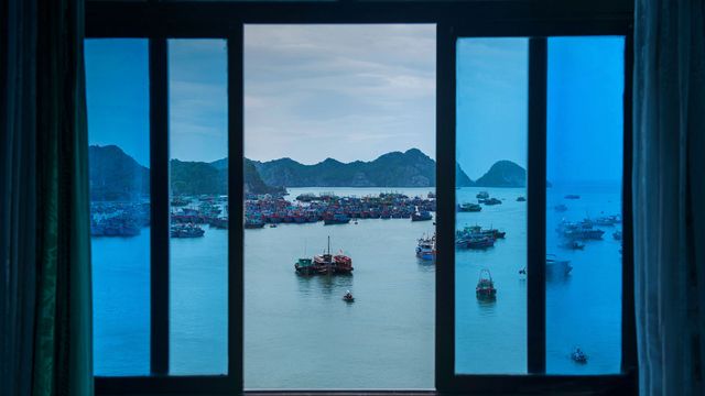 Boats off Cát Bà Island, Vietnam