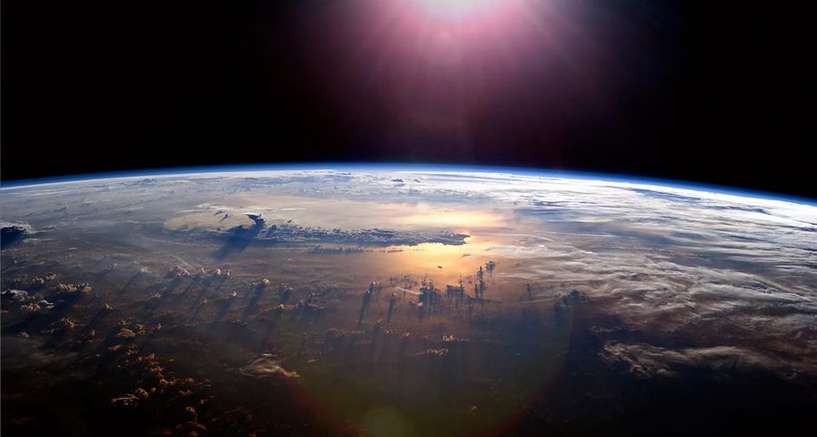 Sunset over the Pacific from the International Space Station