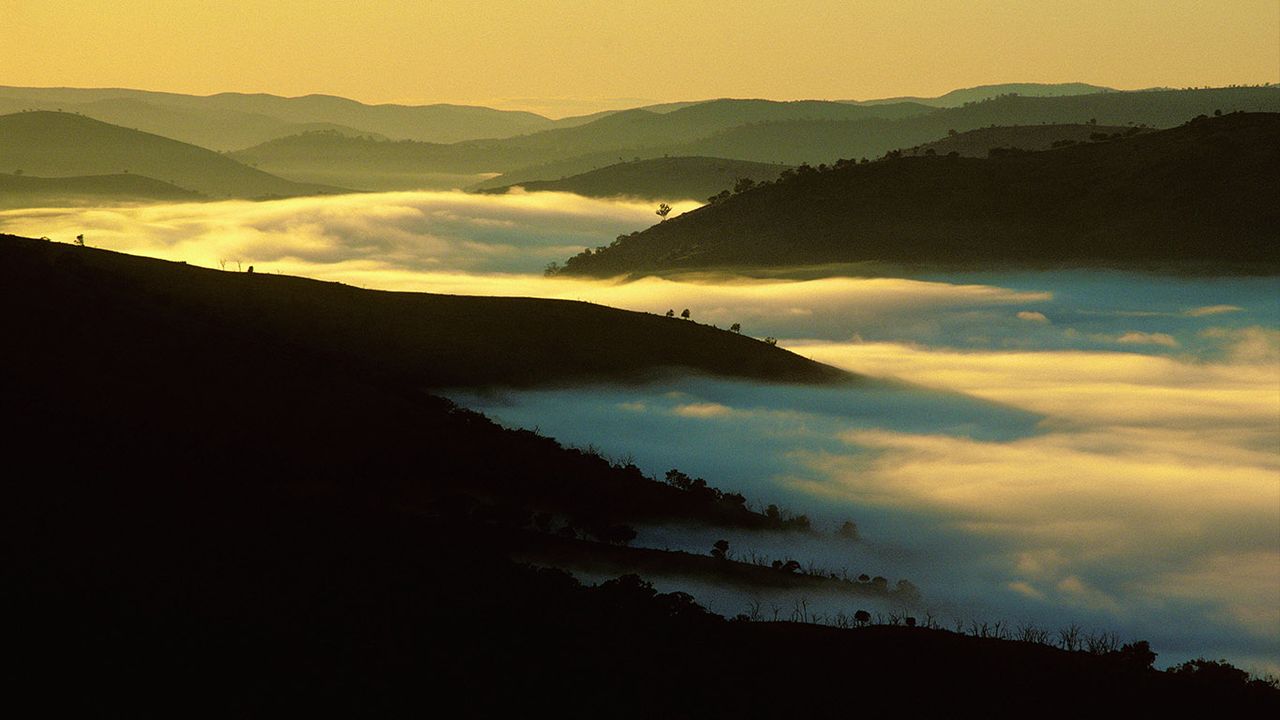 Mist in a valley near Bathurst in New South Wales, Australia