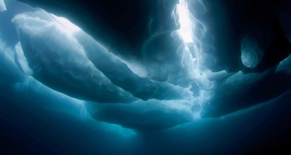 Icy lake in Sambuco Valley, Ticino, Switzerland