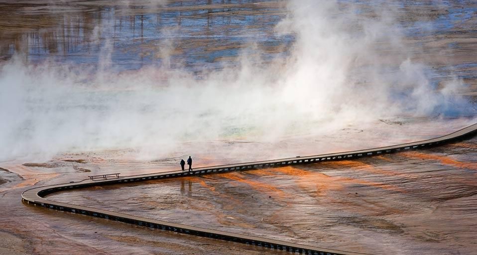 Boardwalk in Yellowstone National Park, Wyoming
