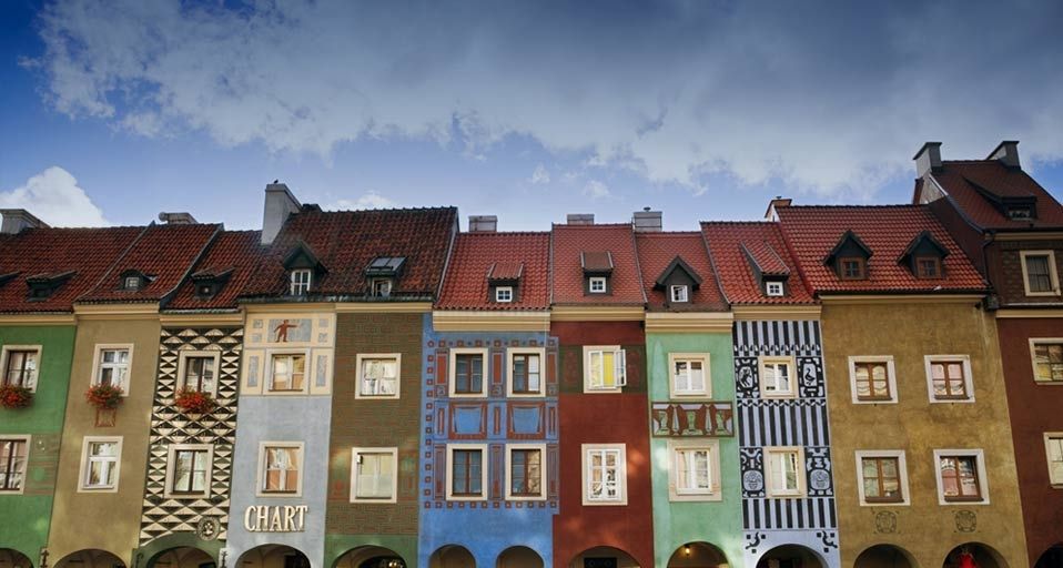 Renaissance merchant houses in Poznan, Poland