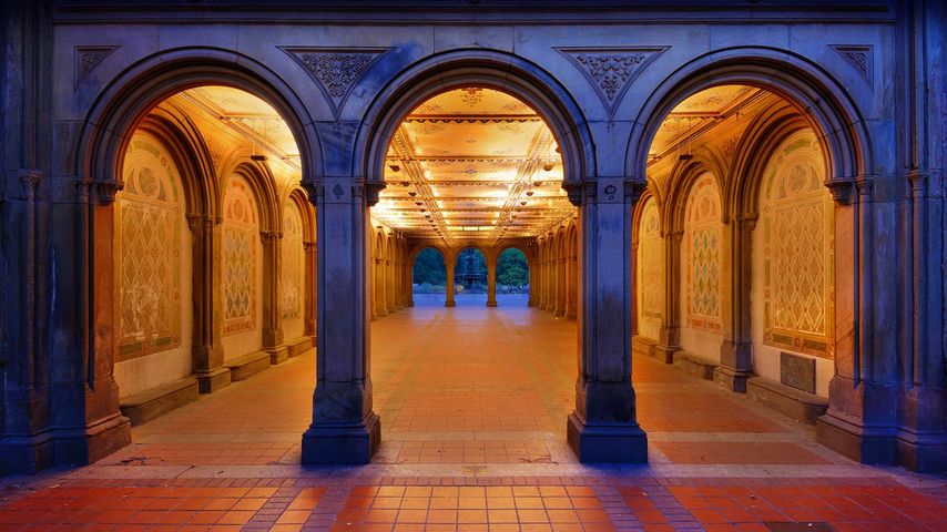 Bethesda Terrace’s lower passage in Central Park, New York City