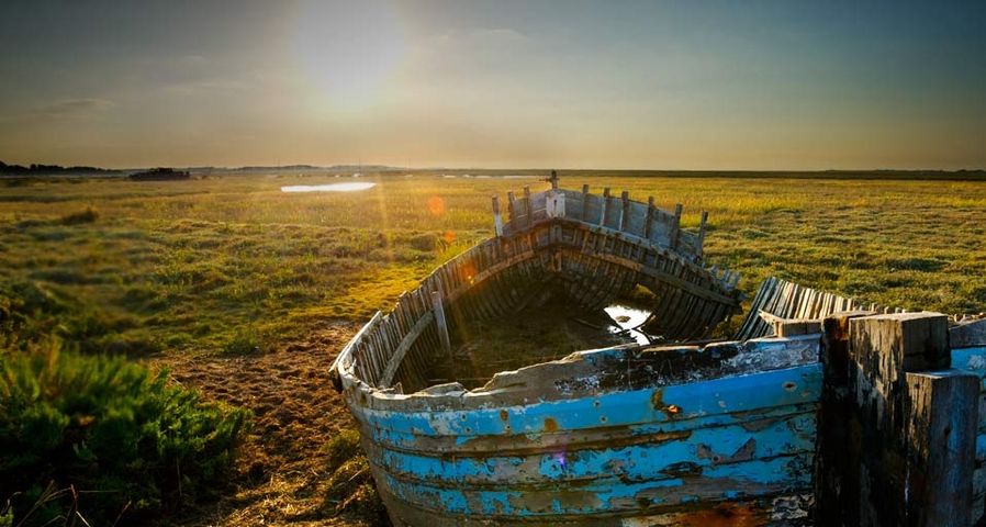 Abandoned boat, Norfolk, England