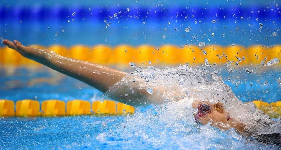 Missy Franklin of the United States competes in the women's 200-meter backstroke heat 4 in London, England