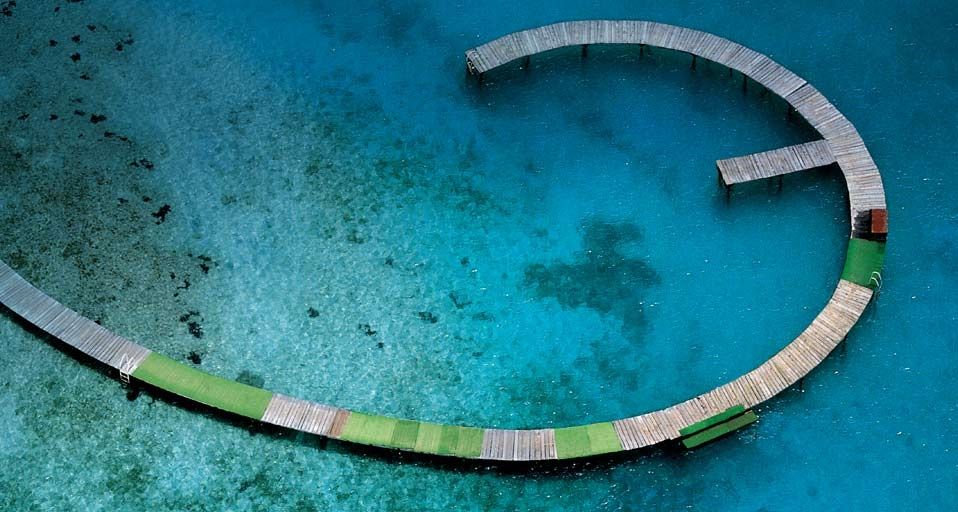 Aerial view of a dock in Martinique, France