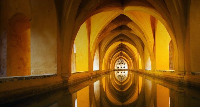 The Baths of Lady Maria de Padilla at the Alcázar of Seville royal palace, Seville, Spain