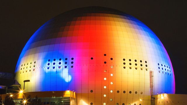 Ericsson Globe la nuit à Stockholm, Suède