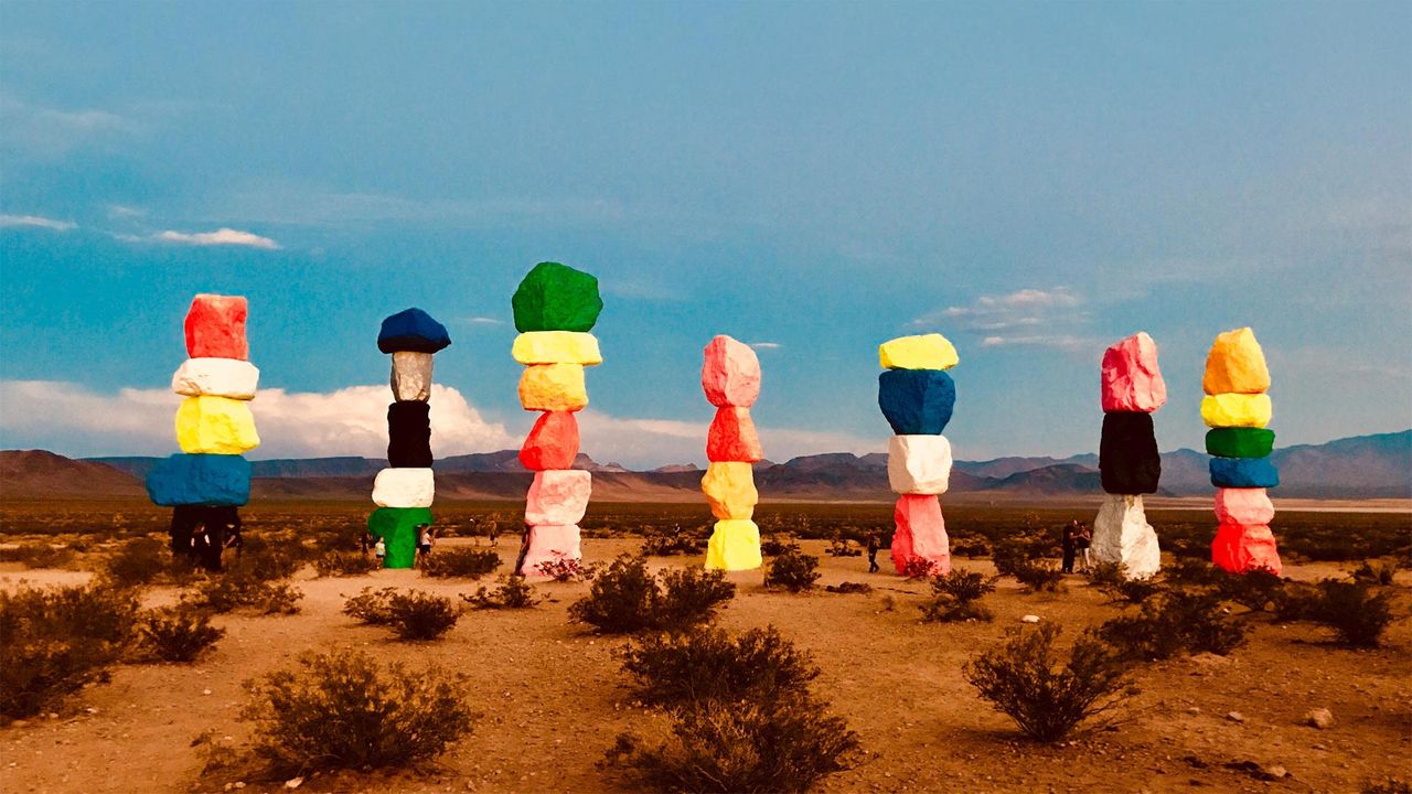 Seven Magic Mountains art installation, Jean Dry Lake, Nevada 