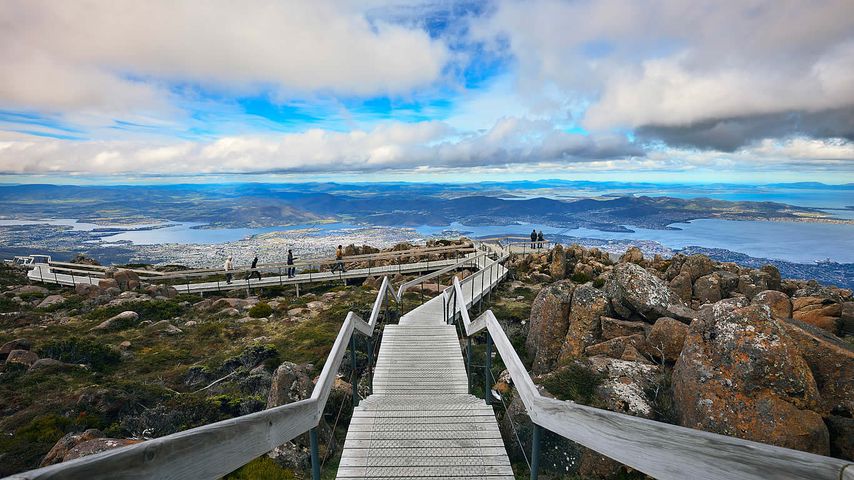 View of Hobart city from Mount Wellington, Tasmania