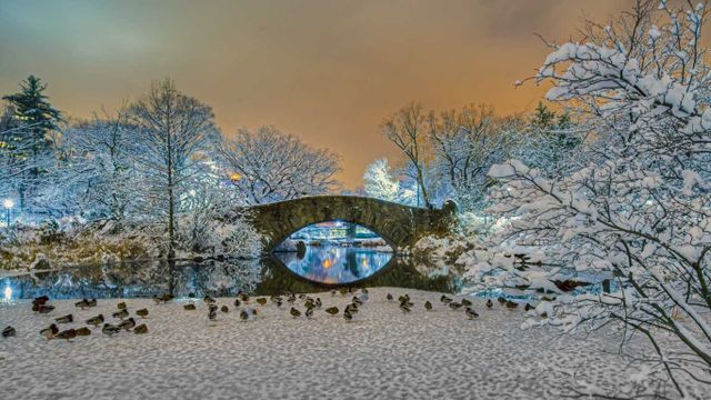 Gapstow Bridge in Central Park, New York City