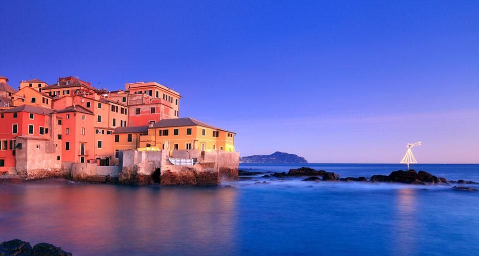 Christmas tree in the village of Boccadasse, Italy