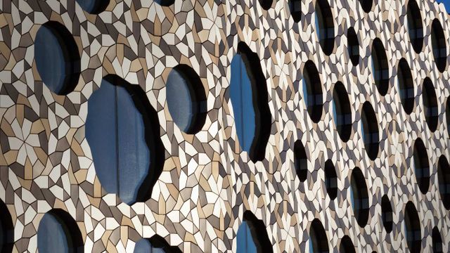 Ravensbourne college building on the Greenwich Peninsula, London 