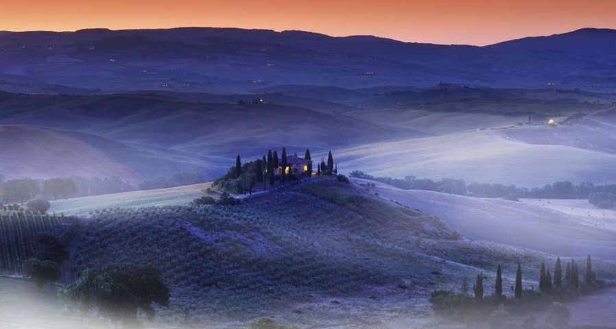 A hilltop villa in the Val d’Orcia, Province of Siena, Tuscany, Italy