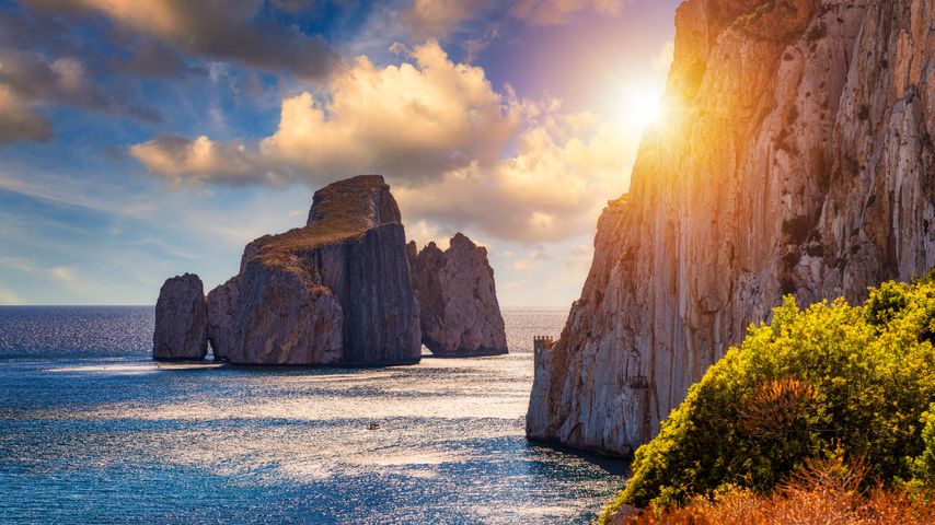 Pan di Zucchero sea stack in Masua, Sardinia, Italy