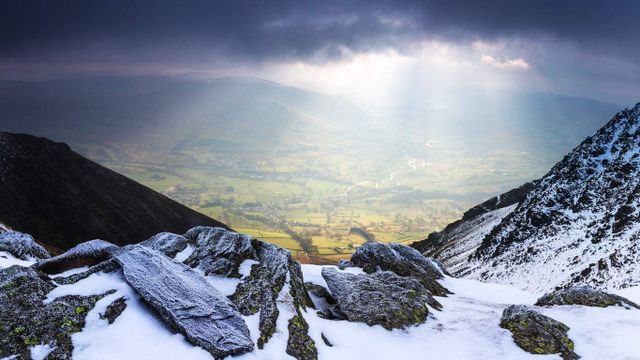 Looking down to St John's in the Vale, Lake District
