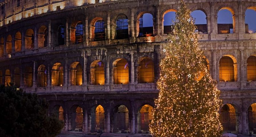 The Colosseum at Christmas time, Rome, Italy