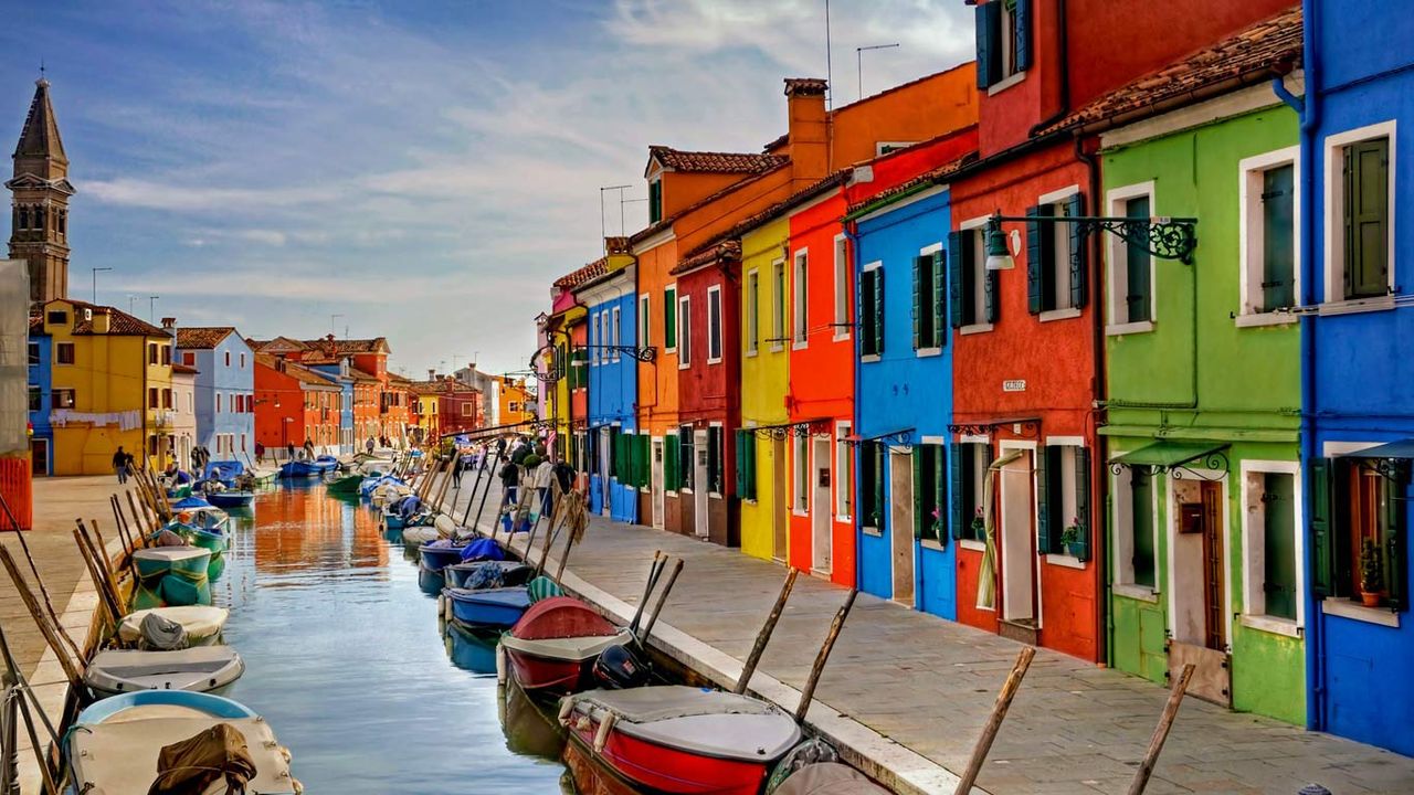 Burano, in the Venetian Lagoon, Italy 