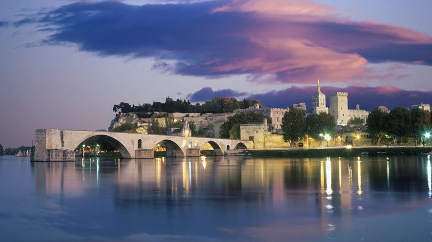 Avignon, le Rhône et le pont Saint-Bénézet, Vaucluse, Provence-Alpes-Côte d’Azur