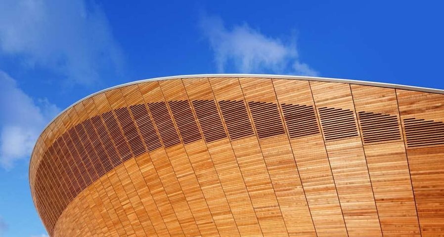 Detail of the Velodrome at the Olympic Park in Stratford, London, England