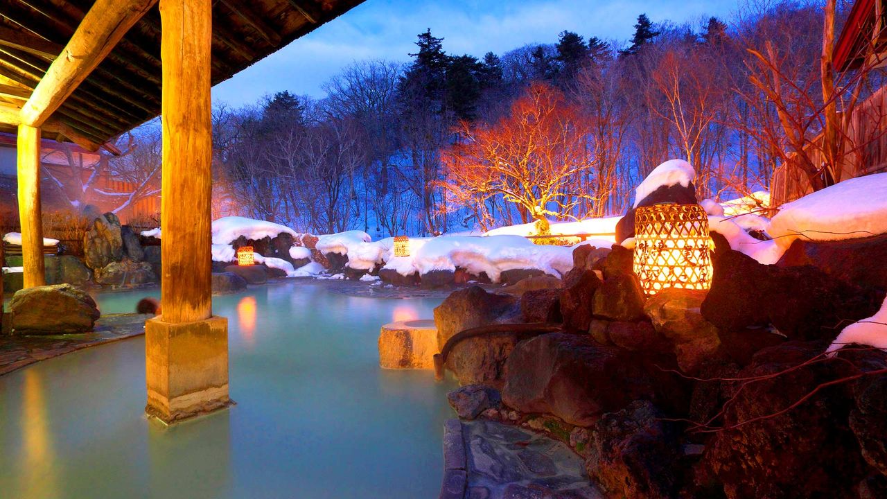 ｢雪の松川温泉｣岩手, 八幡平市 