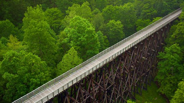 Trestle bridge on the Virginia Creeper Trail, Virginia, United States