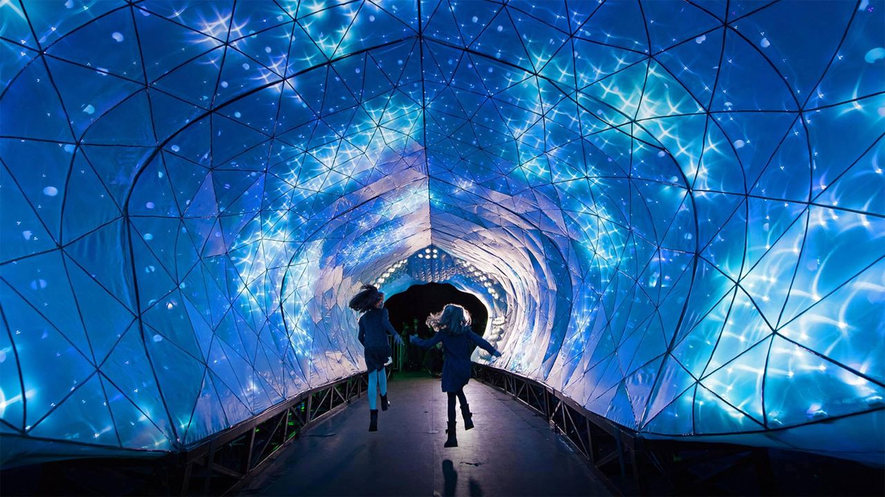 'PJ the Port Jackson Shark' light sculpture at Taronga Zoo in Sydney 
