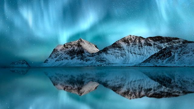 The aurora borealis over Lofoten, Norway