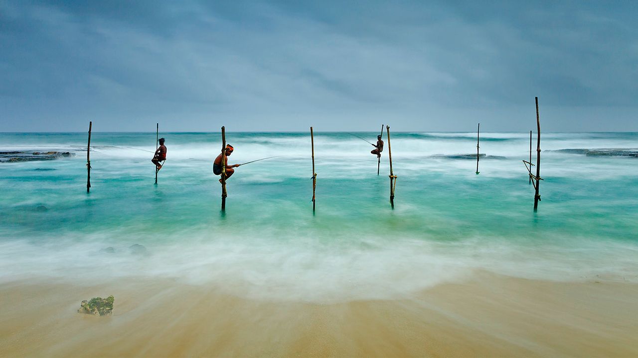 Stilt fishing in Koggala, Sri Lanka