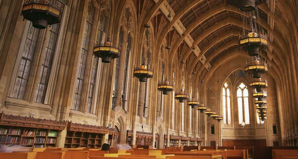 Interior of Graduate Reading Room at Suzzallo Library, University of Washington, Seattle