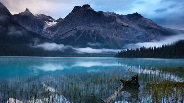 Emerald Lake with the peaks of the President Range in Yoho National Park, B.C. 