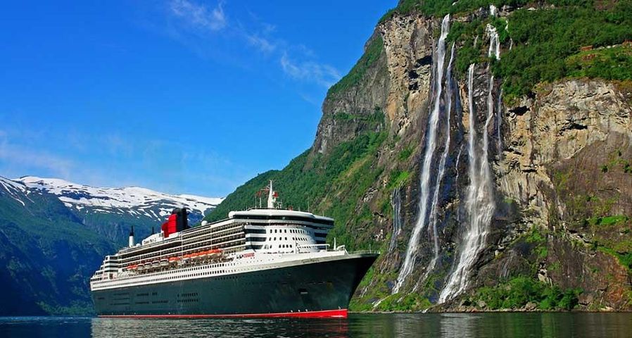 RMS Queen Mary 2 at Geirangerfjord, Norway