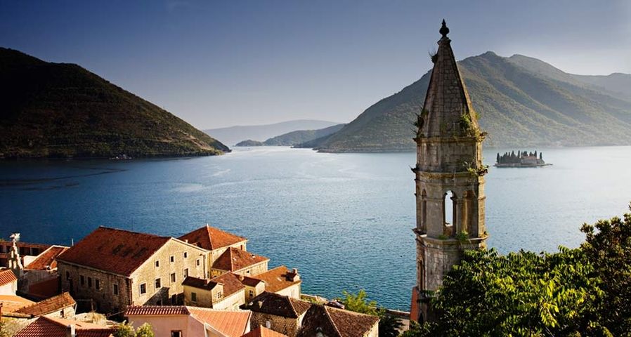 The village of Perast and the Bay of Kotor in Montenegro