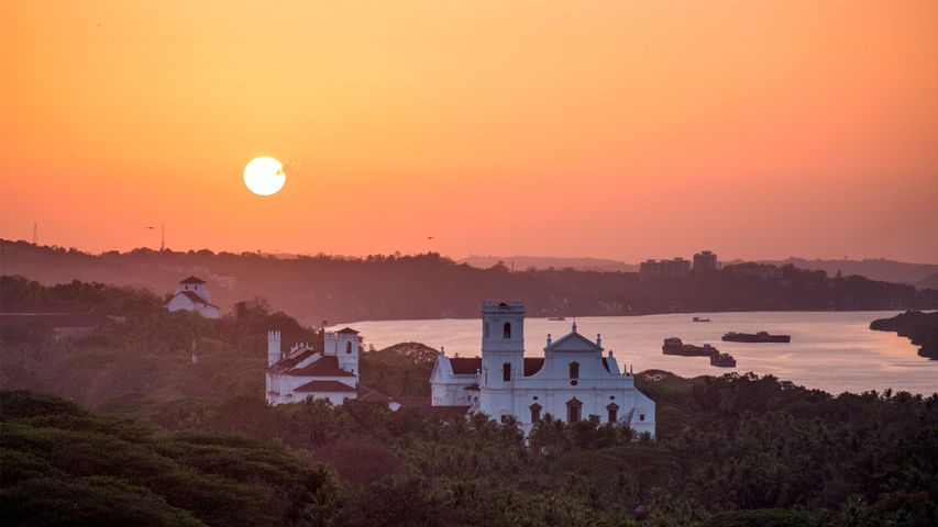 Sunset view in the Old Goa city