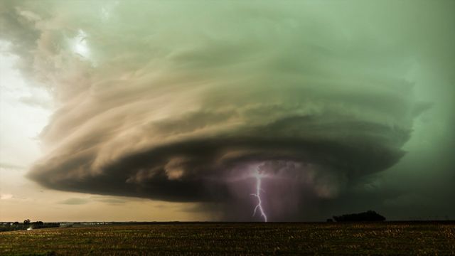 Superzellengewitter über West Point, Nebraska, USA