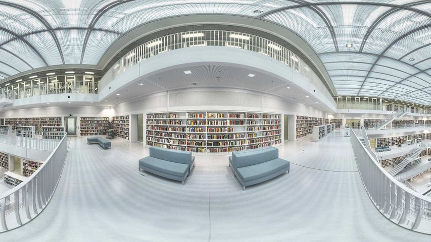 Stadtbibliothek am Mailänder Platz, Stuttgart, Baden-Württemberg, Deutschland. Zum Tag der Bibliotheken