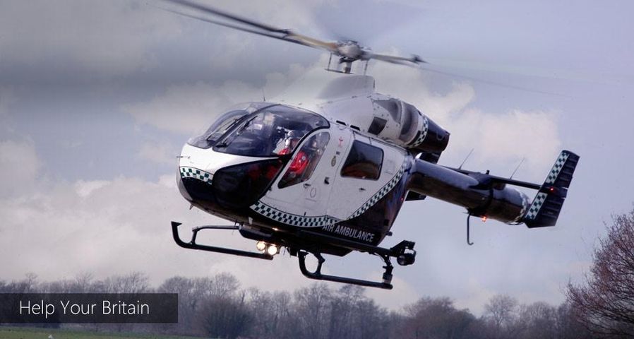 Kent, Surrey and Sussex Air Ambulance as part of Bing Help Your Britain ©