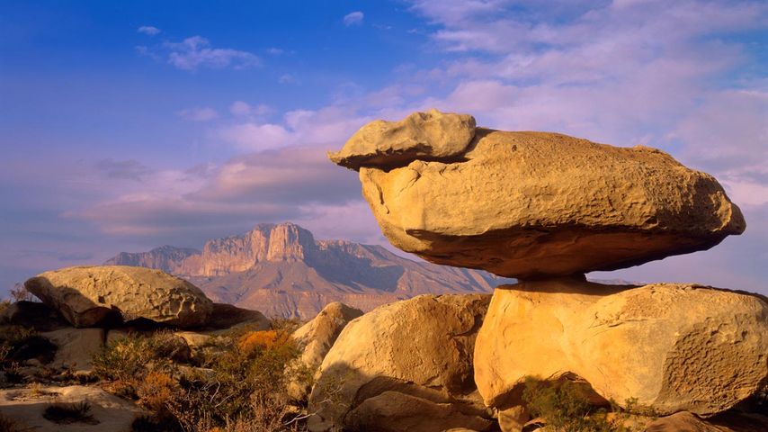 Balanced rocks in Guadalupe Mountains National Park, Texas