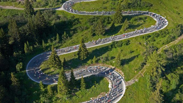The Maratona dles Dolomites bicycle race in Italy